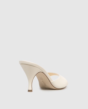 Aeyde Samia beige leather mules HS0693001002126