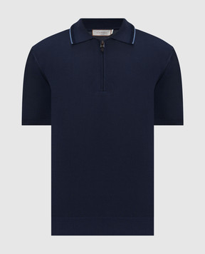 Canali Blue cotton polo shirt MK02460C1165