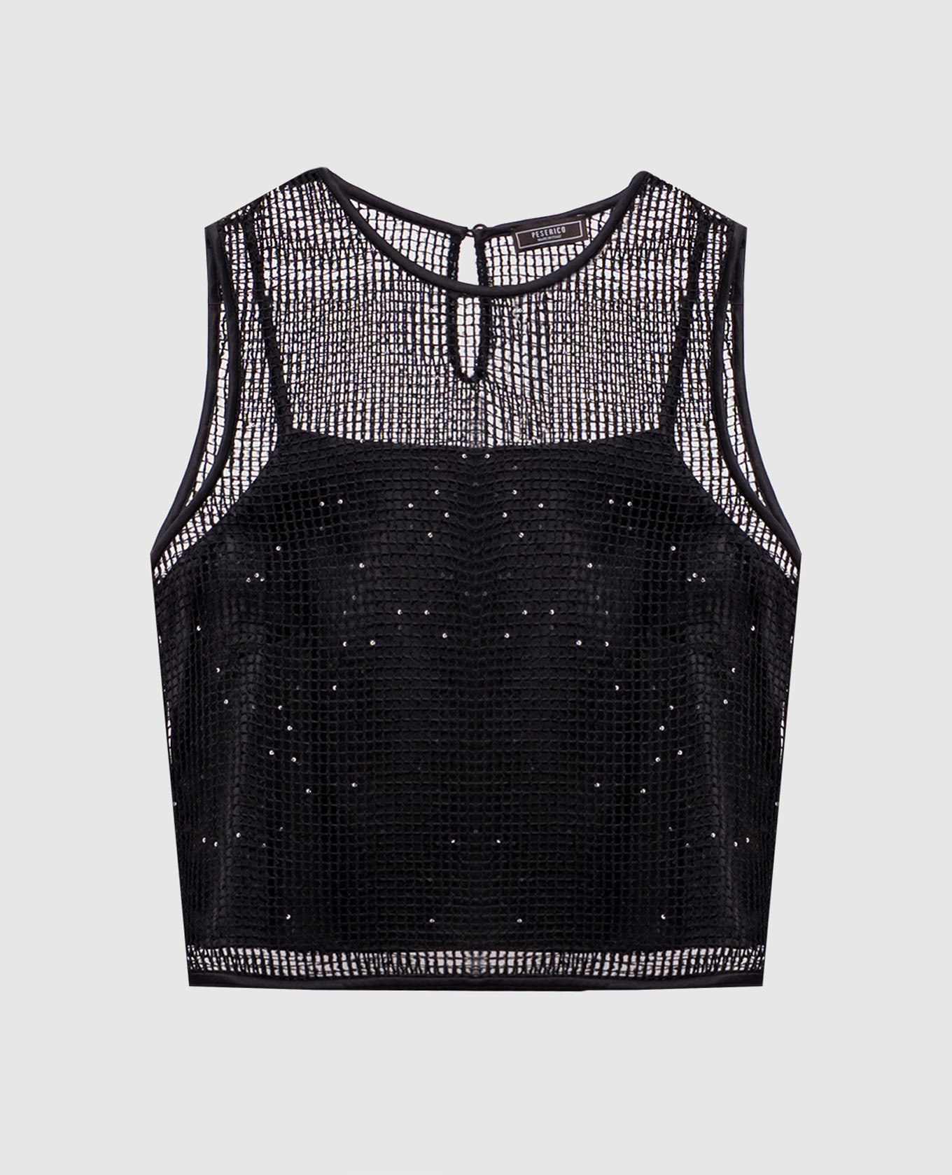 Black openwork top with sequins