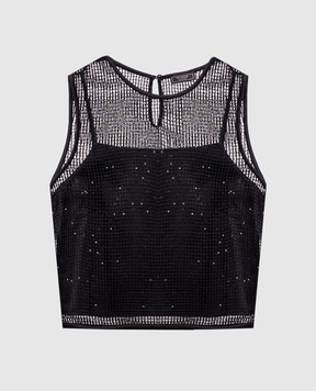 Peserico Black openwork top with sequins E08295F00440