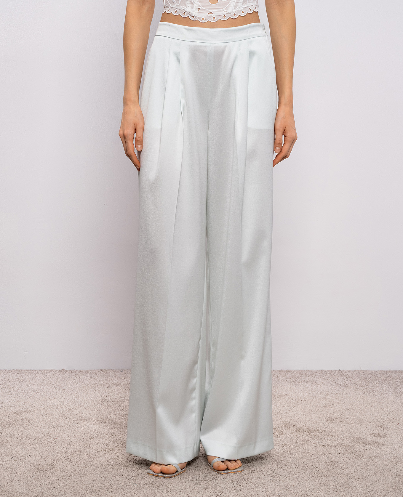 Blue straight-leg pants Twinset 3