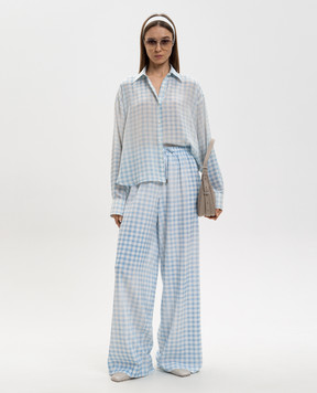 Ermanno Scervino Blue checked silk blouse D482K348WCF