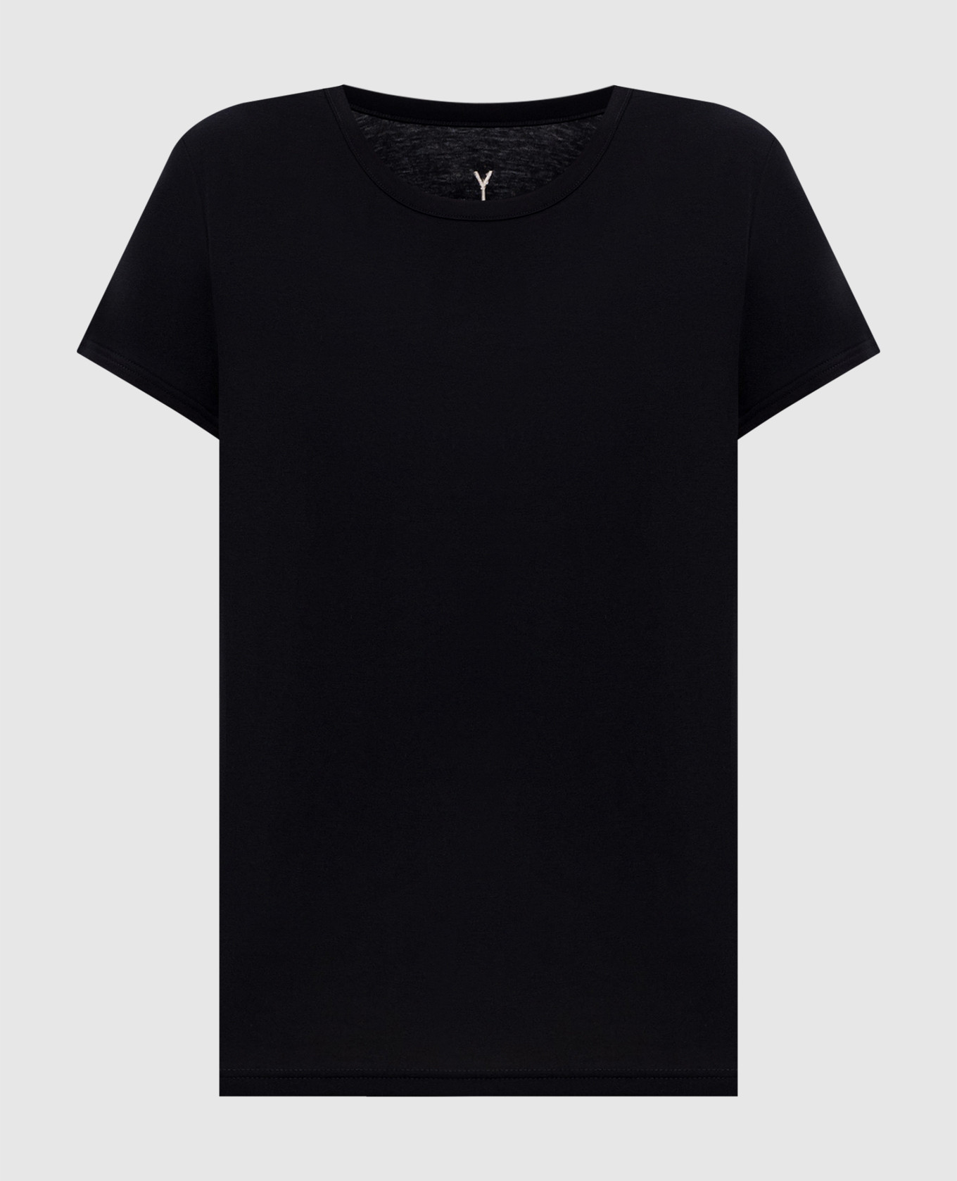 

Black T-shirt with monogram embroidery Y`S Yamamoto