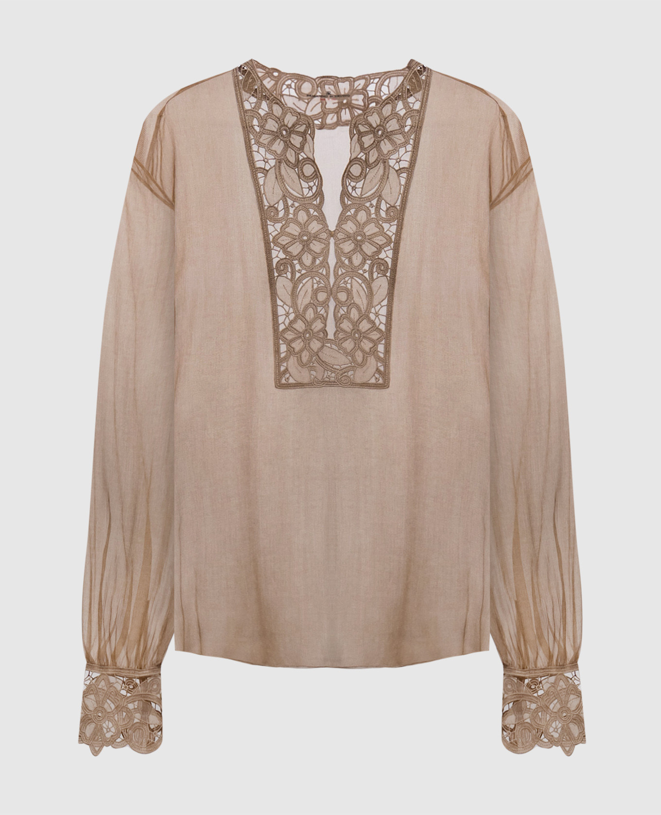 Brown silk blouse Ermanno Scervino
