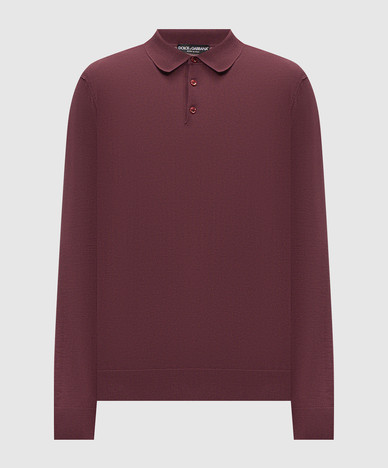 Purple cashmere polo shirt
