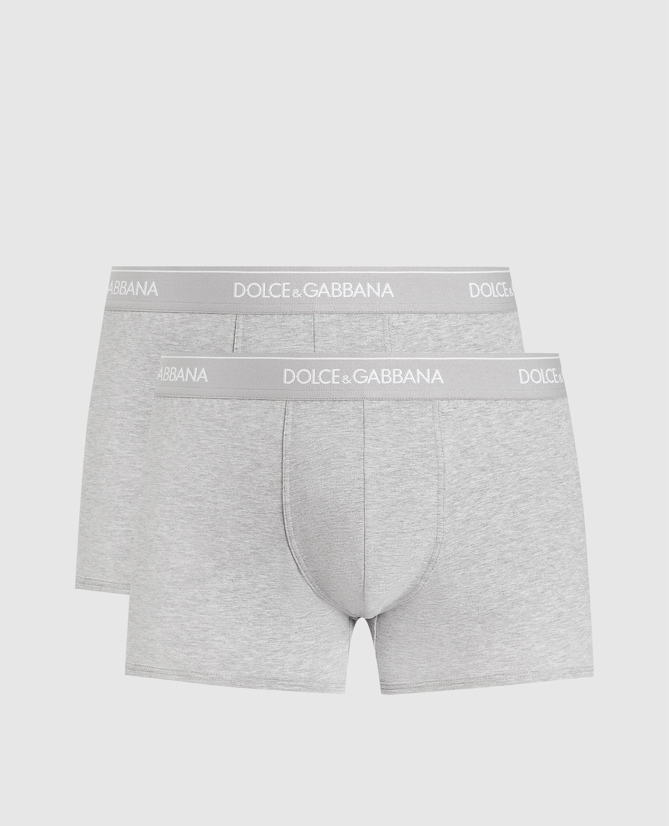 

Set of grey melange boxer briefs with logo pattern Dolce&Gabbana