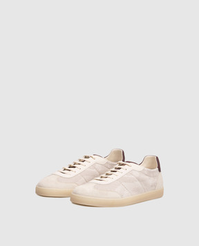 Brunello Cucinelli Beige combination sneakers with emblem MZUTSGJ344