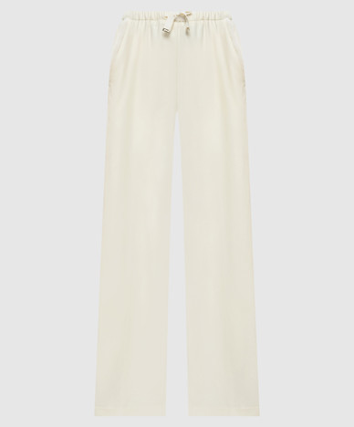 Ivoorwitte wollen broek