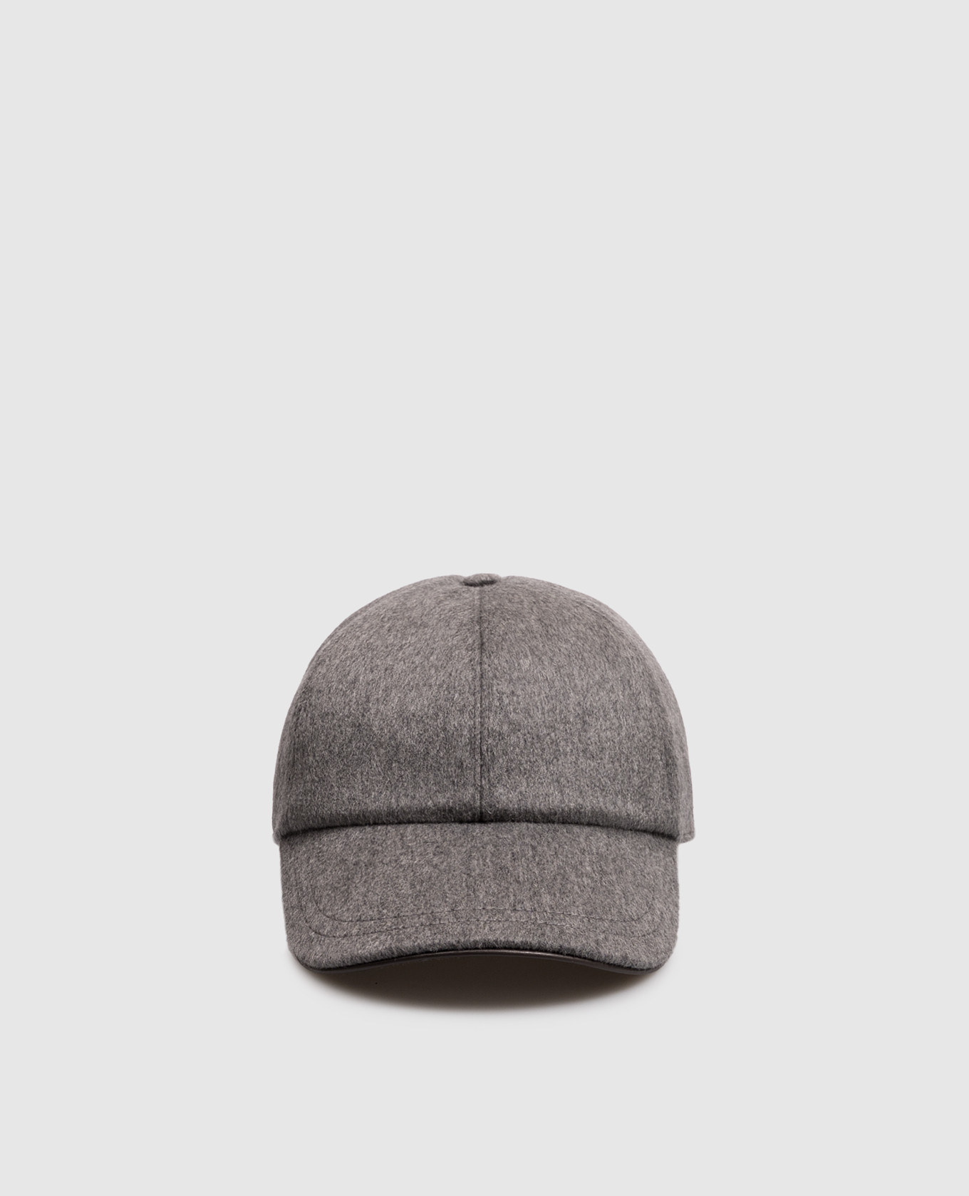 Gray wool and cashmere cap