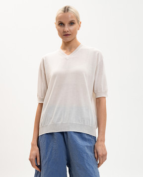 Sofie D`Hoore Ivory wool MEMO T-shirt MEMOYMER