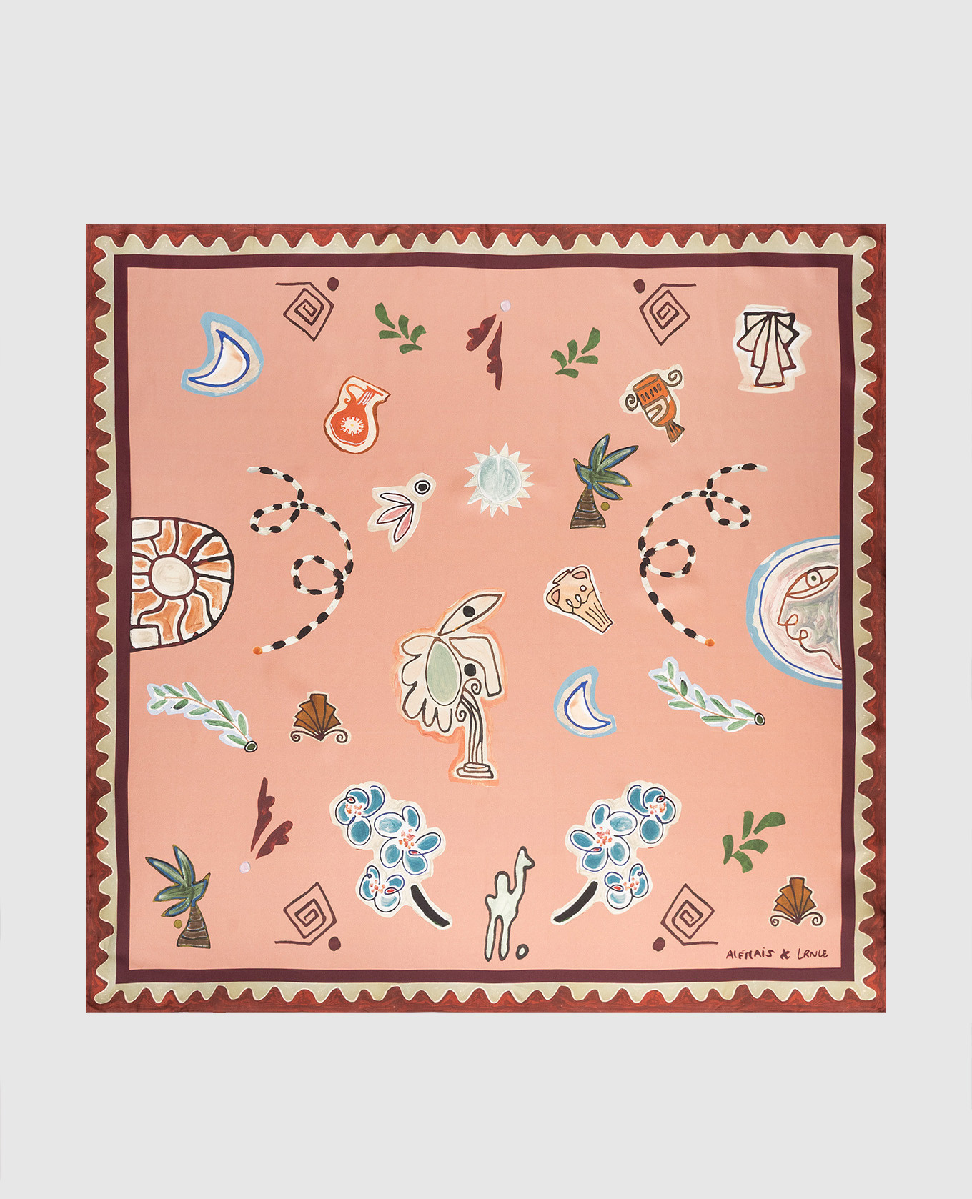 

Laurence brown silk scarf Alemais