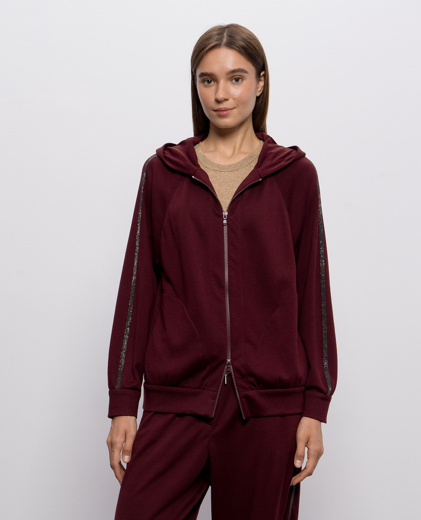 Burgundy sports jacket with silk Brunello Cucinelli 3