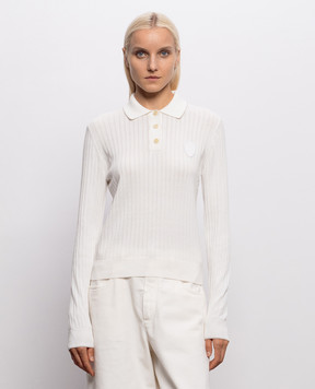 Brunello Cucinelli Ivory polo with logo patch M19258205