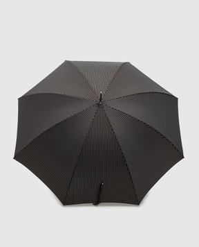 Pasotti Black umbrella-cane Dandy 2 with stripes OMIT478MILLEN514063