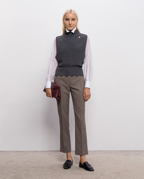 Twinset Gray vest with brooch 262TP3050
