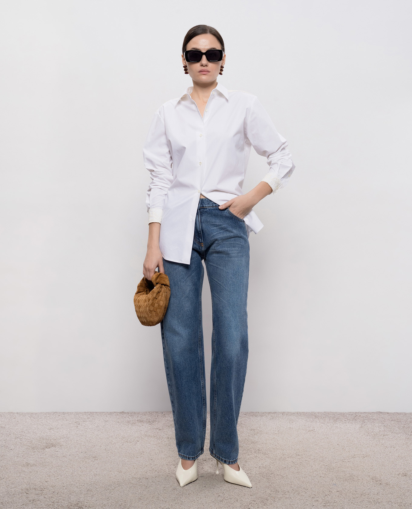 

Blue jeans with logo patch Magda Butrym