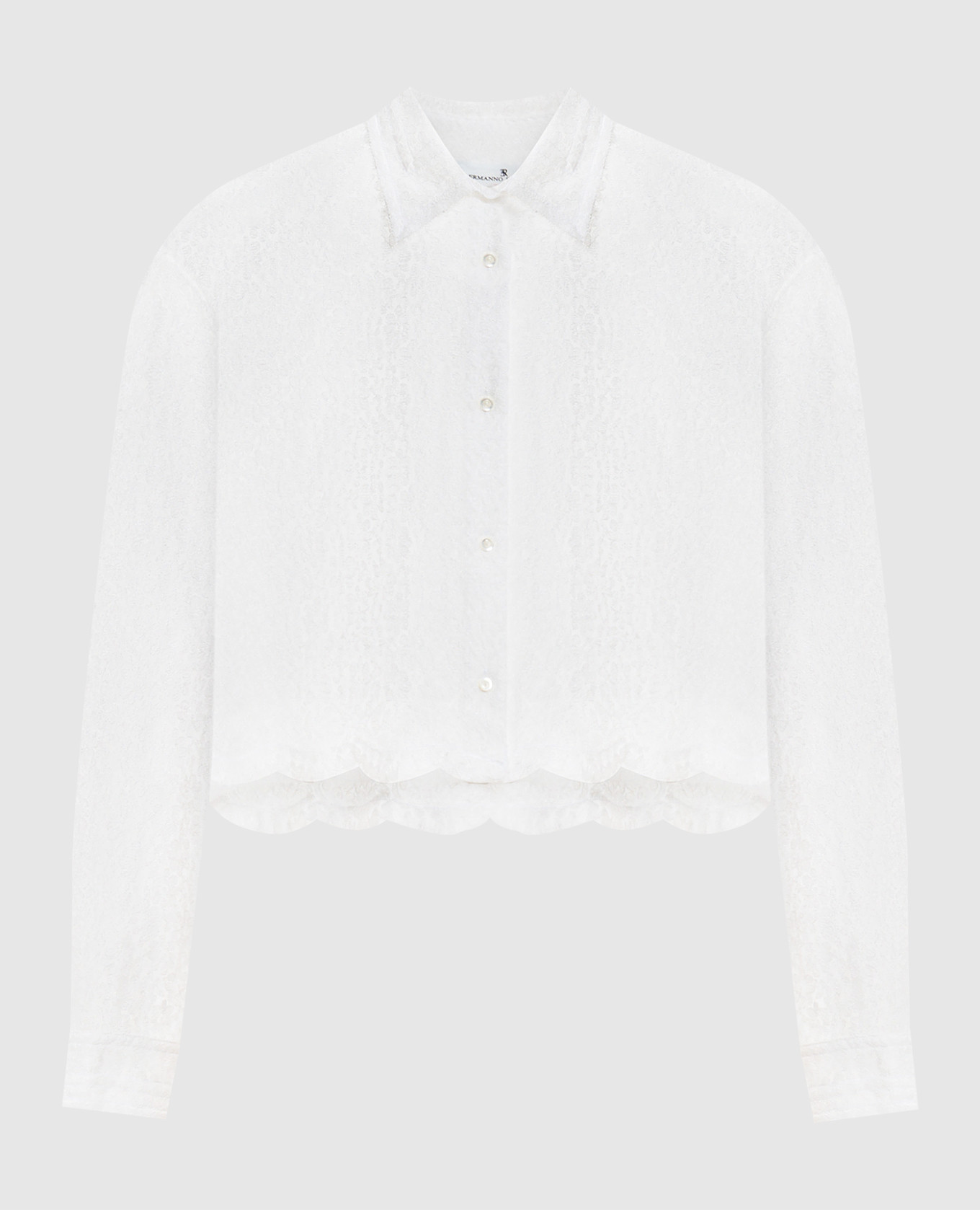 Chemisier court en dentelle blanche