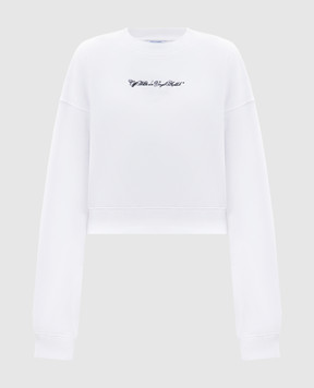 Off-White White sweatshirt with embroidered logo 2BA079S26FLE001