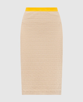 Fendi Beige skirt with patterned silk FZS031AW4S