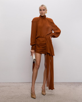 Rowen Rose Brown mini dress with train DRSRR479