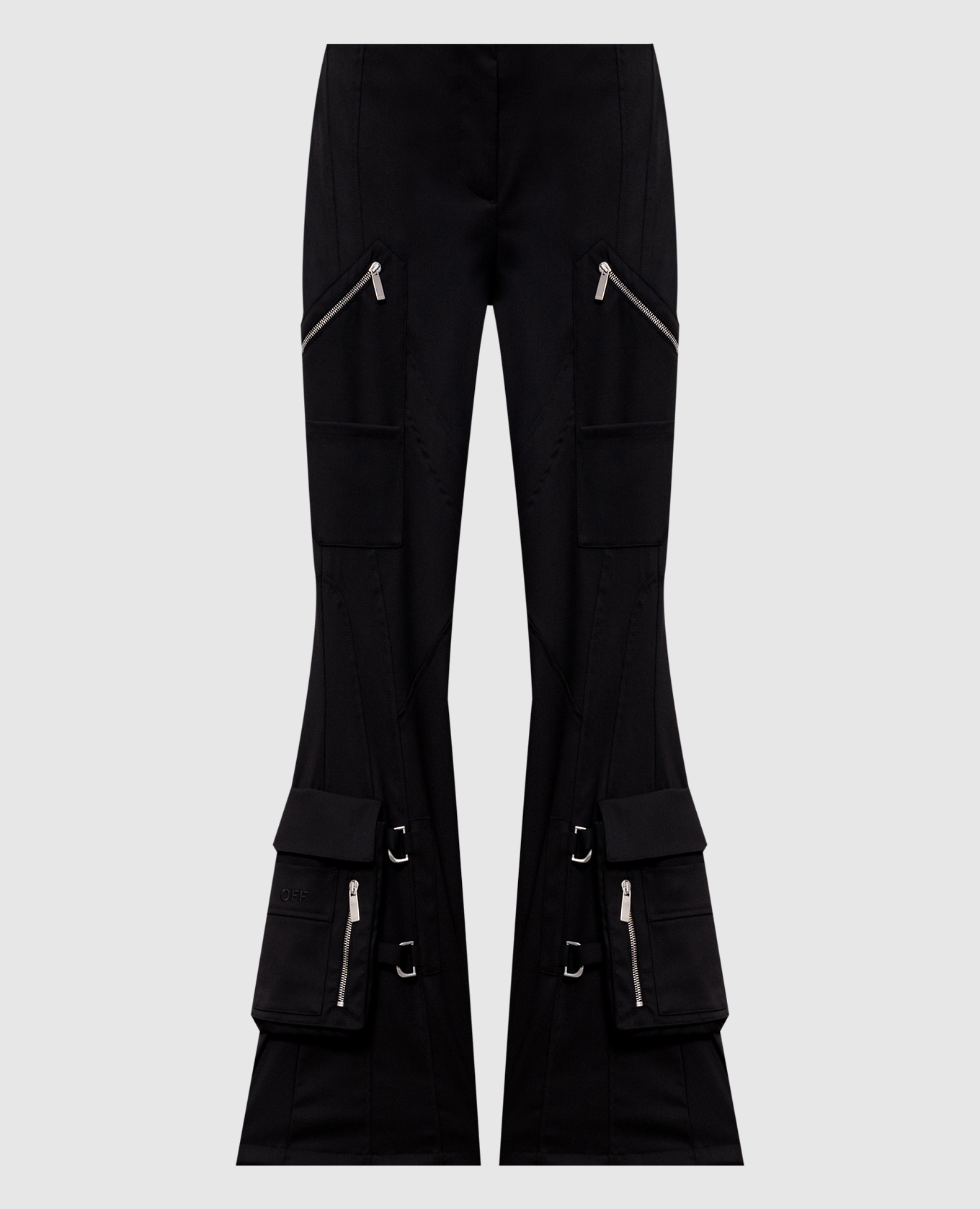 Black flared pants with wool Off-White