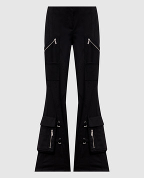 Off-White Black flared pants with wool 2LH00268G