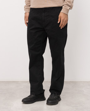 Stone Island Black pants with logo patch L1S153100003S0004