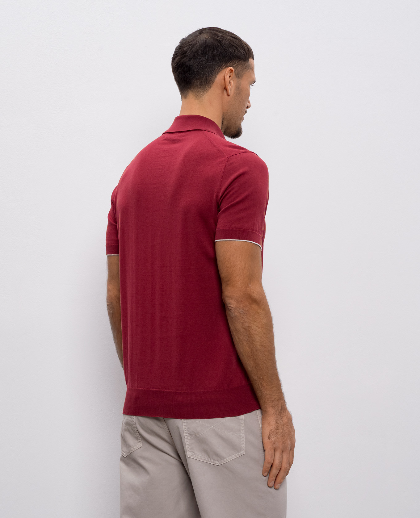 Burgundy polo Brunello Cucinelli 4