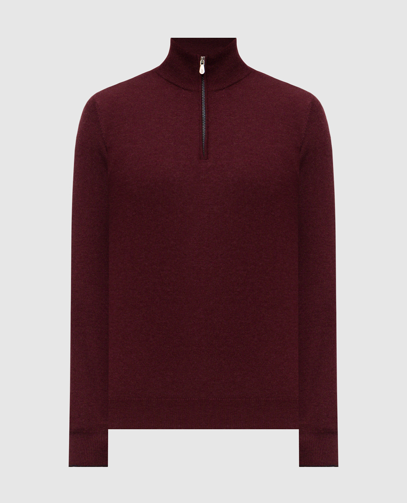 

Burgundy cashmere jumper with zipper Brunello Cucinelli