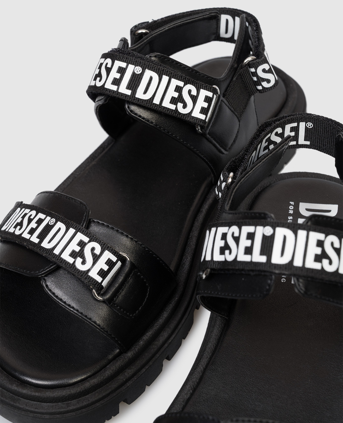 

Children's black sandals with logo print Diesel