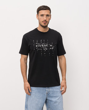 Givenchy Black t-shirt with logo print BM71NK3YU9