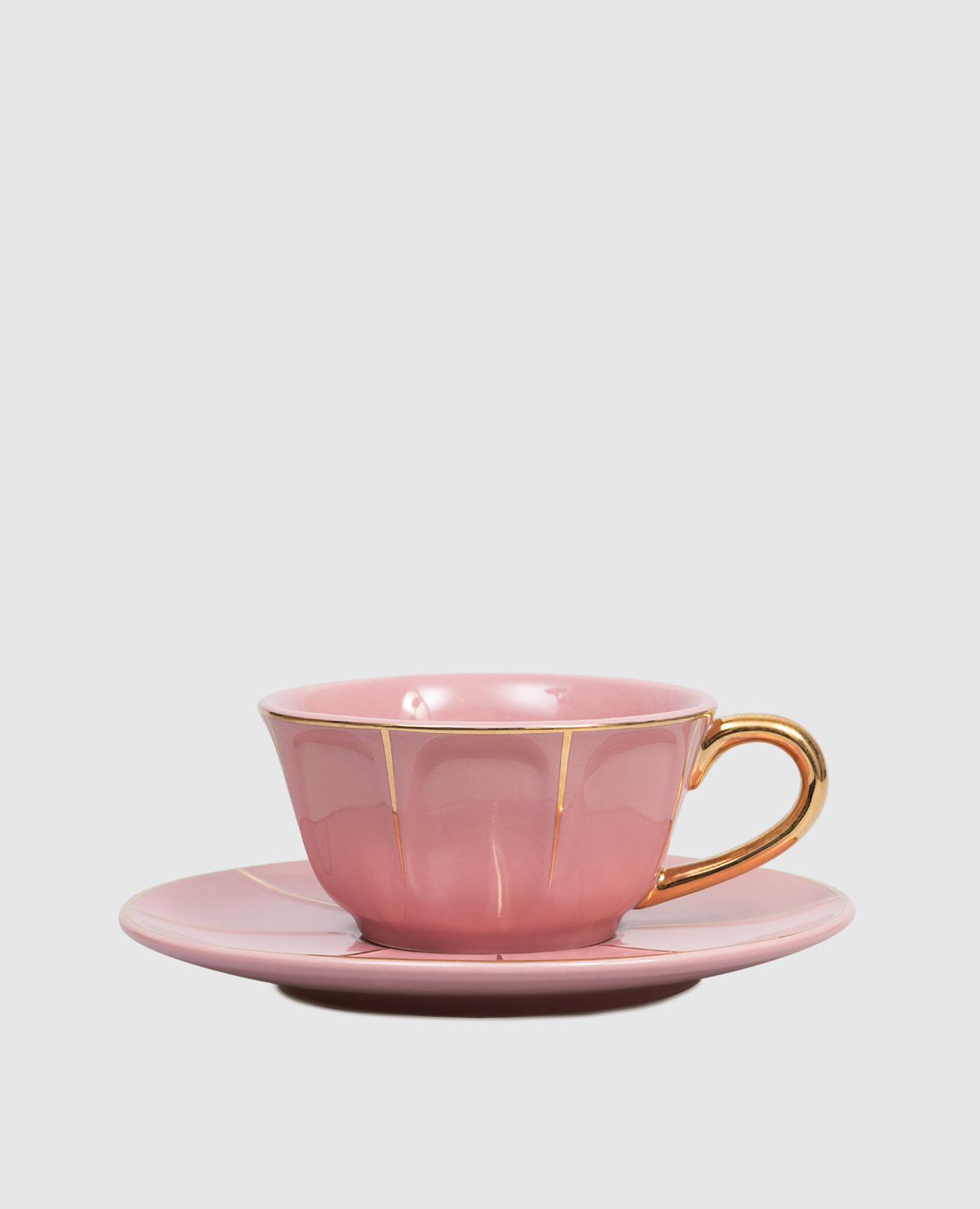 

Pink porcelain tea cup with saucer Bitossi Home