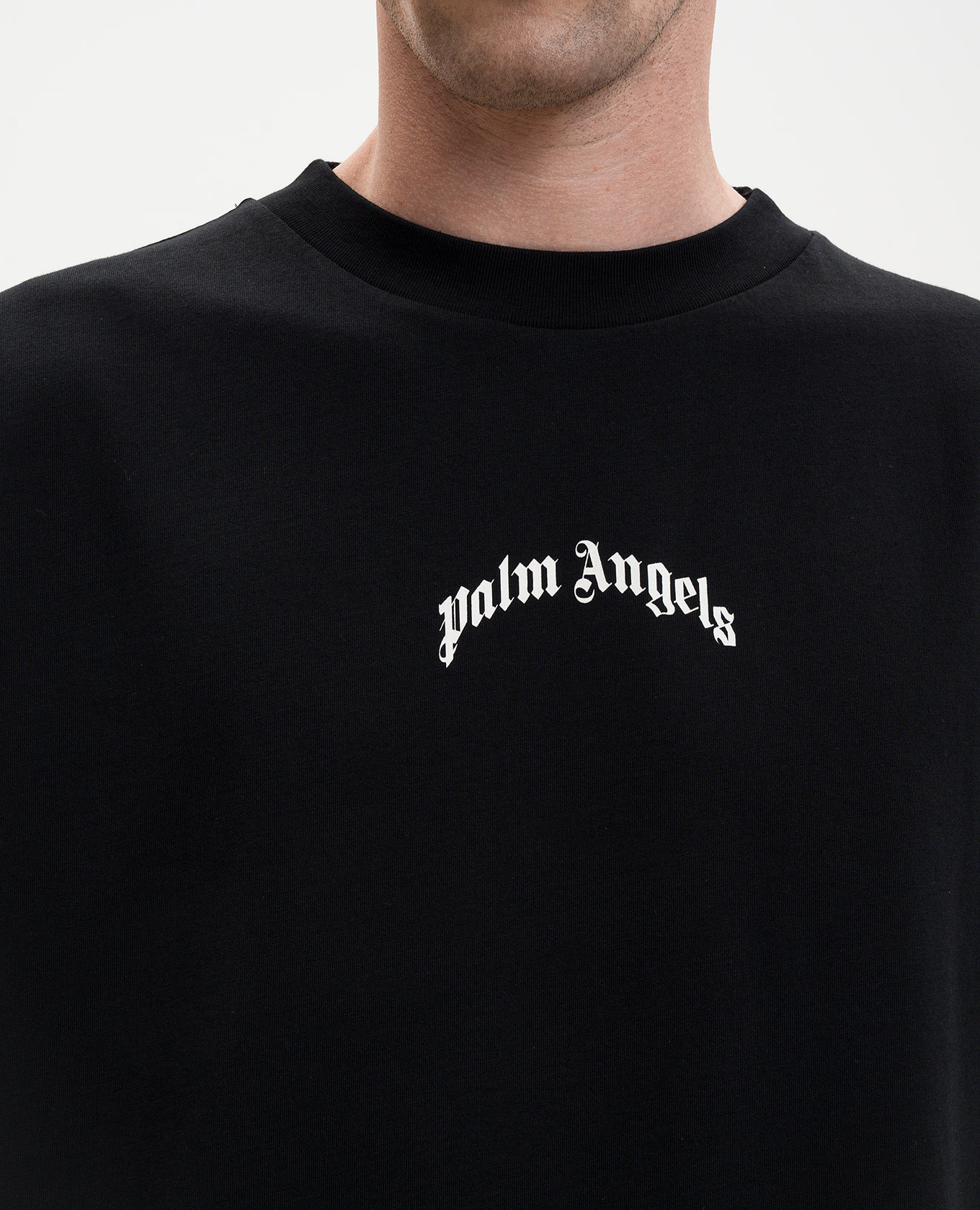 

Black t-shirt with logo print Palm Angels