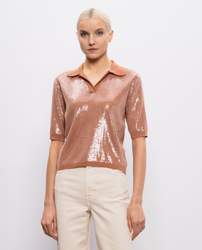Twinset Brown polo with sequins 261TP3300