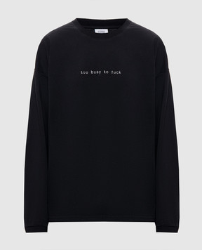 Vetements Black long sleeve with printed inscription MH27LS198Bw