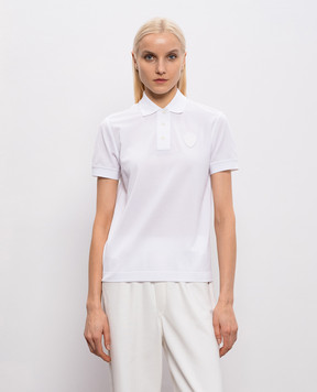 Brunello Cucinelli White polo shirt with logo patch ML944VT205