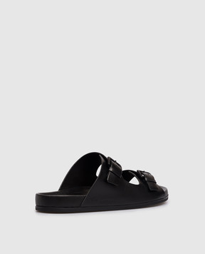 Ami Paris Black leather flip-flops USV832AL0129