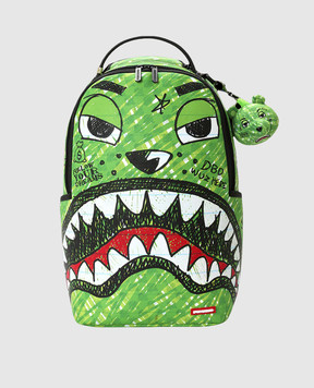 Sprayground Kids' Green Moneybear Chomp & Keychain Backpack 910B8670NSZ