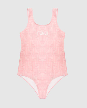 Fendi Children's pink swimsuit with monogram print JFM046AY8I