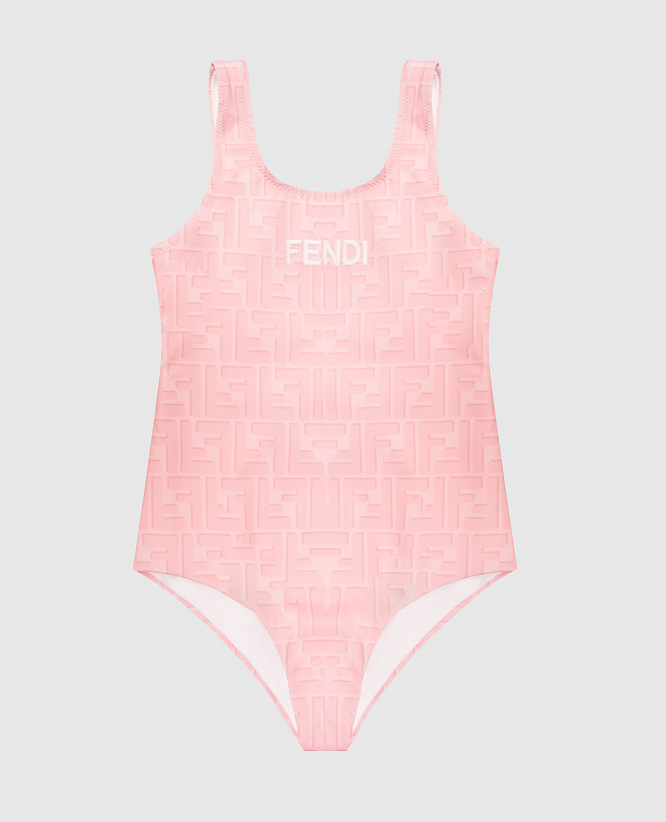 Children's pink swimsuit with monogram print Fendi