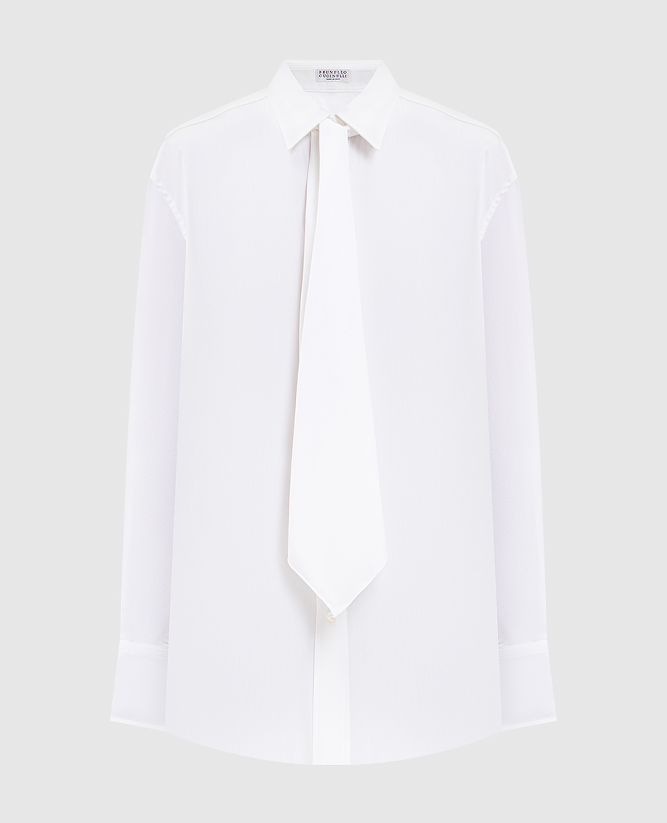 

White shirt with removable tie Brunello Cucinelli
