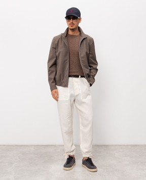 Brunello Cucinelli Ivory linen pants MH249S2470