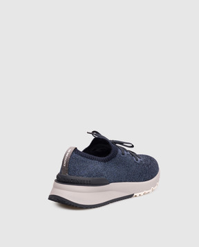 Brunello Cucinelli Blue sneakers with textured logo MZUKISO250