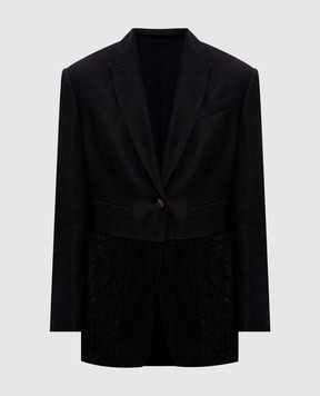 Brunello Cucinelli Black jacket with linen MH1267181