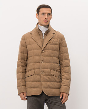 Herno Brown down jacket with wool PI0025ULE33503