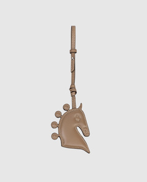 Max Mara Brown leather MXALACCA horse keychain MXALACCA
