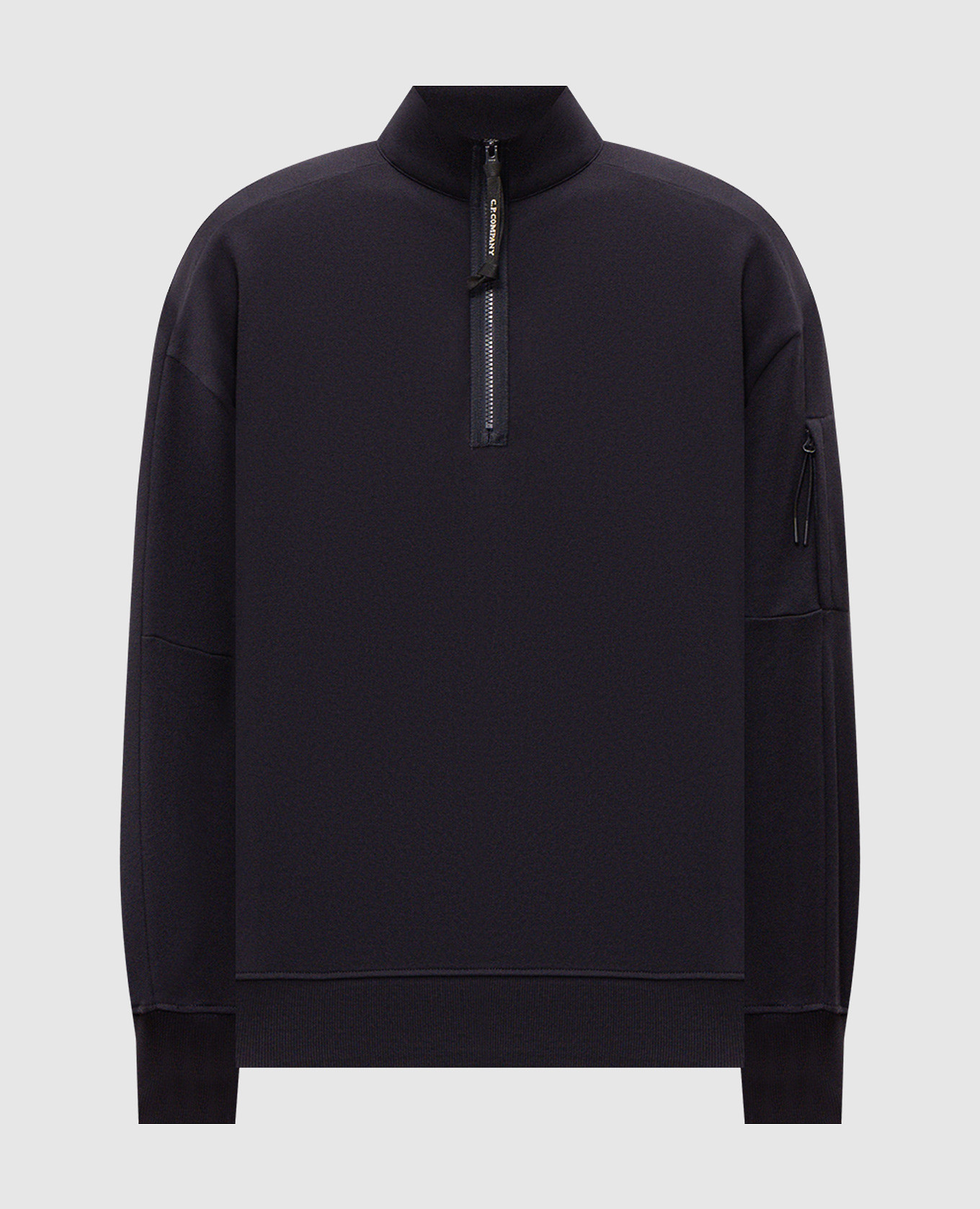 Blue sweatshirt with logo patch