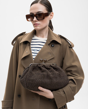 Max Mara Weekend Brown Pasticcino woven raffia bag WKAFORTUNA