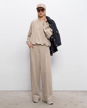 Brunello Cucinelli Beige trousers with lapels MH827HZ589