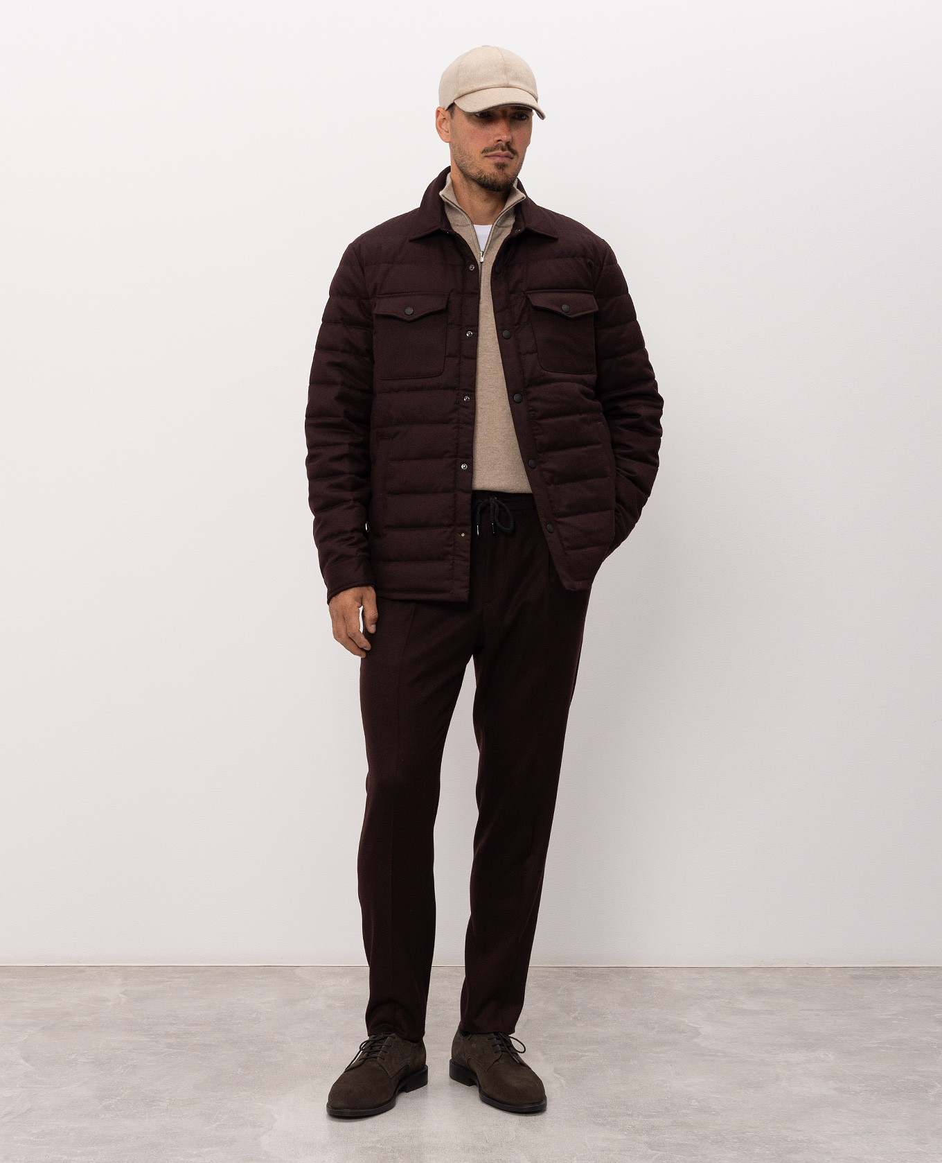 Burgundy wool down jacket Peserico 2